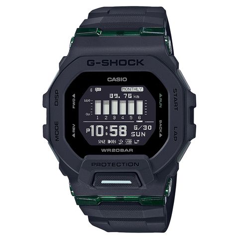 CASIO 卡西歐 G-SHOCK G-SQUAD系列 運動智能錶 200米防水 運動電子錶 GBD-200UU-1 黑