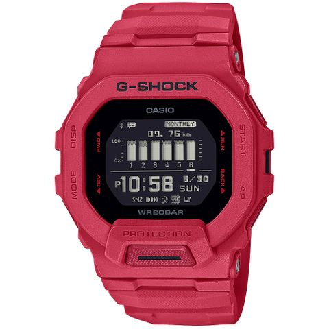 熱銷品牌▼日系手錶CASIO 卡西歐 G-SQUAD 搶眼運動追蹤數位手錶-艷紅 GBD-200RD-4