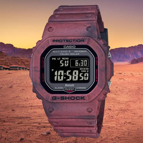 熱銷品牌▼日系手錶CASIO 卡西歐 G-SHOCK 荒漠沙地系列 藍芽太陽能電子錶 GW-B5600SL-4