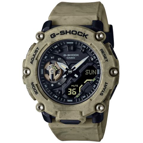 熱銷品牌▼日系手錶CASIO 卡西歐 G-SHOCK 荒野沙漠雙顯錶-砂土棕 GA-2200SL-5A