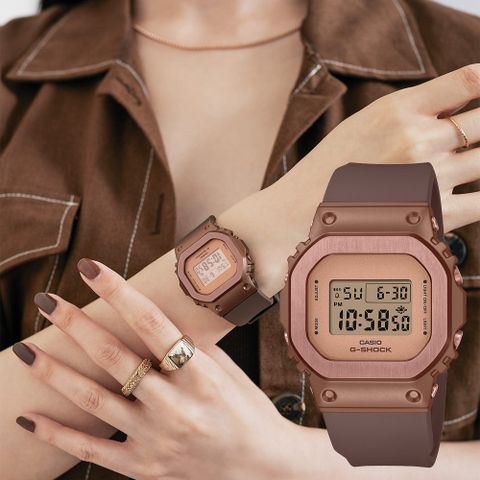 熱銷品牌▼日系手錶CASIO 卡西歐 G-SHOCK 工業風金屬色電子錶-古銅金 GM-S5600BR-5