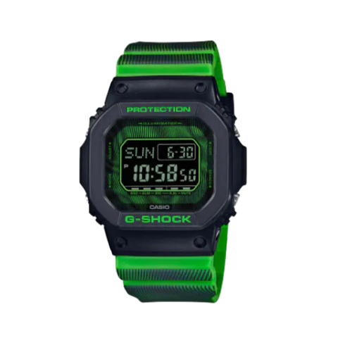 CASIO 卡西歐 【 G-SHOCK】螢光色系時空曲線感數位運動腕錶-螢光綠/DW-D5600TD-3/台灣總代理公司貨享一年保固