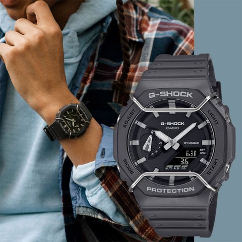 熱銷品牌▼日系手錶CASIO 卡西歐 G-SHOCK 啞光金屬雙顯手錶 GA-2100PTS-8A