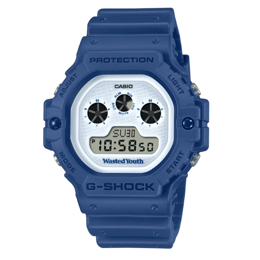 CASIO 卡西歐】G-SHOCK X Wasted Youth聯名海軍藍DW-5900WY-2DR_46.8mm