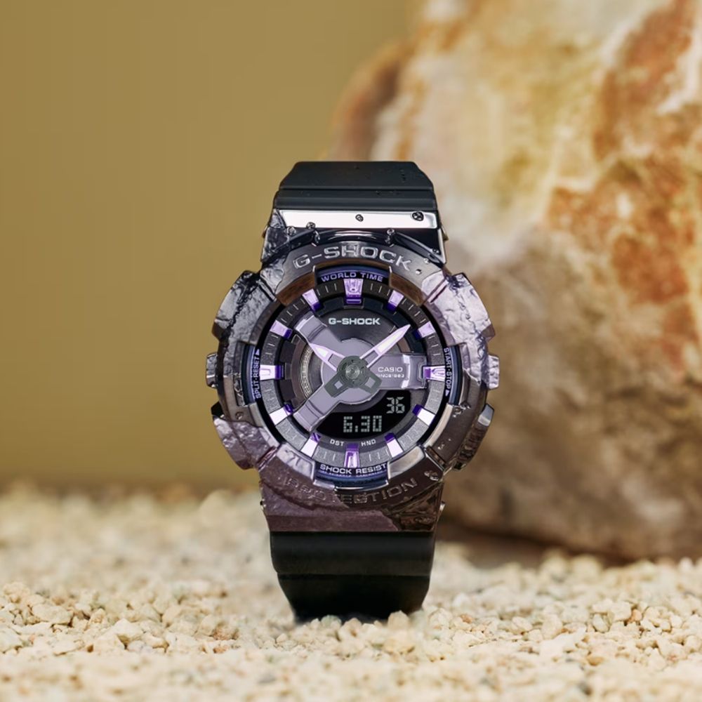 CASIO 卡西歐 G-SHOCK 40週年限定 探險家之石系列 紫晶方解石 GM-S114GEM-1A2_42mm