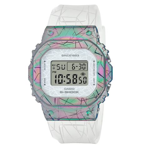 【CASIO 卡西歐】G-SHOCK 40週年限定 探險家之石系列 七彩方解石 GM-S5640GEM-7_38.4mm