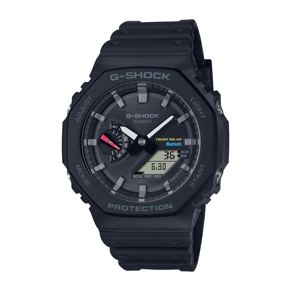 CASIO 卡西歐  G-SHOCK /農家藍牙太陽能電力極致黑色八角形錶殼GA-B2100-1A/45.4mm