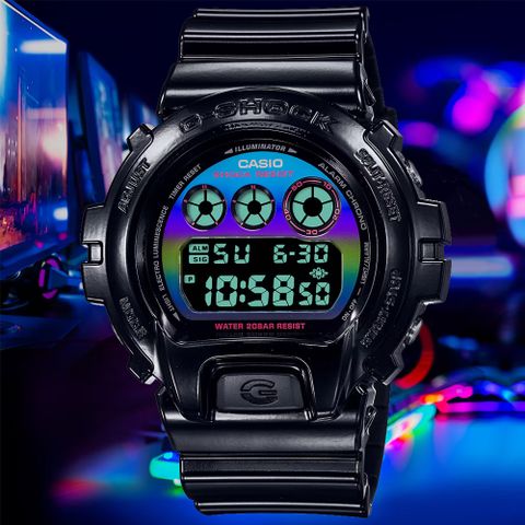 CASIO 卡西歐 G-SHOCK 虛擬彩虹電子腕錶 禮物推薦 送禮首選 DW-6900RGB-1