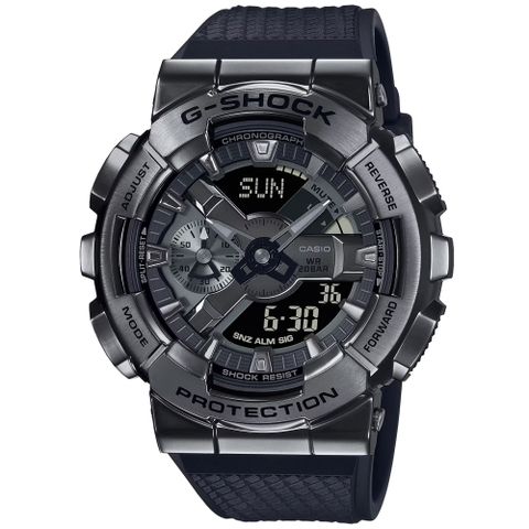 ▶新款到貨◀CASIO卡西歐 G-SHOCK 百搭金屬雙顯腕錶 禮物推薦 畢業禮物 GM-110BB-1A