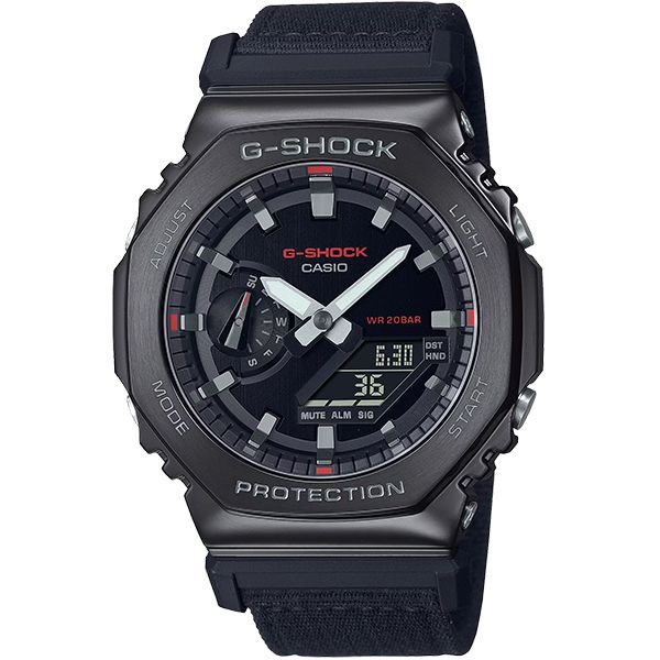 CASIO G-SHOCK 金屬X帆布農家橡樹計時錶/黑色/GM-2100CB-1A - PChome