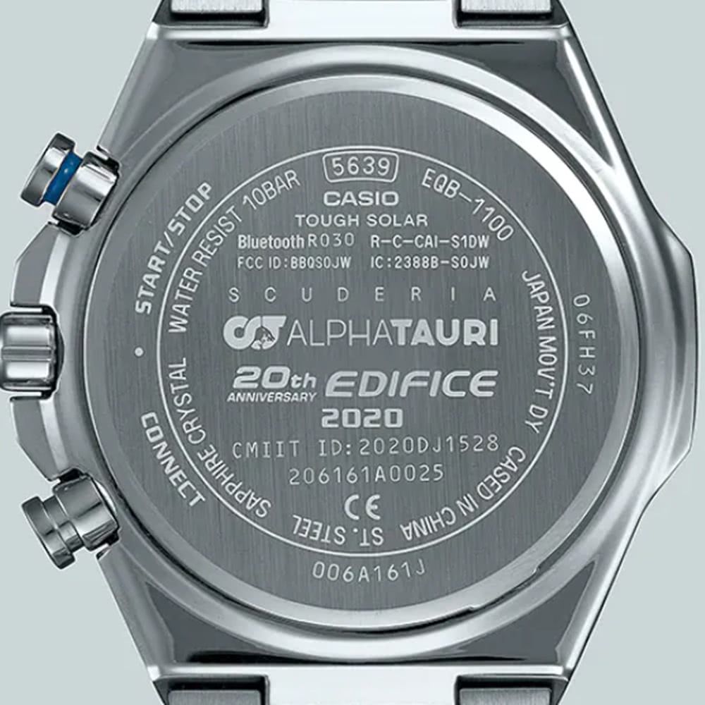 CASIO 卡西歐 EDIFICE 藍牙太陽能賽車聯名手錶(灰黑漸層_EQB-1100AT-2A)