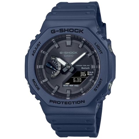 【CASIO 卡西歐】G-SHOCK 小精靈八角錶殼耐衝擊運動雙顯腕錶/黑(GA-2100RGB-1A)