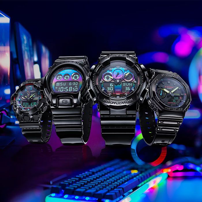 CASIO】卡西歐G-SHOCK 農家橡樹虛擬彩虹GA-2100RGB-1A 兩百米防水雙顯