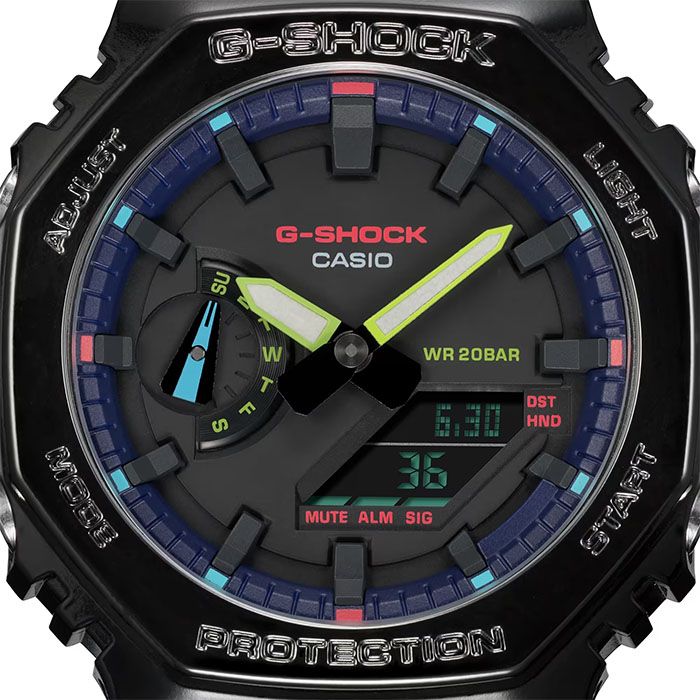 CASIO】卡西歐G-SHOCK 農家橡樹虛擬彩虹GA-2100RGB-1A 兩百米防水雙顯