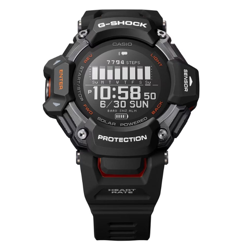 CASIO 卡西歐 G-SHOCK 心率偵測 太陽能電力 支援多種運動 運動系列 GBD-H2000-1A_52.6mm