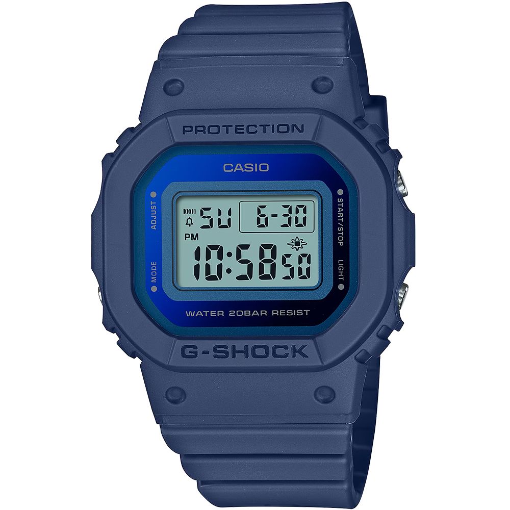 CASIO G-SHOCK 金屬質感優雅霧面方形計時錶/藍/GMD-S5600-2 - PChome