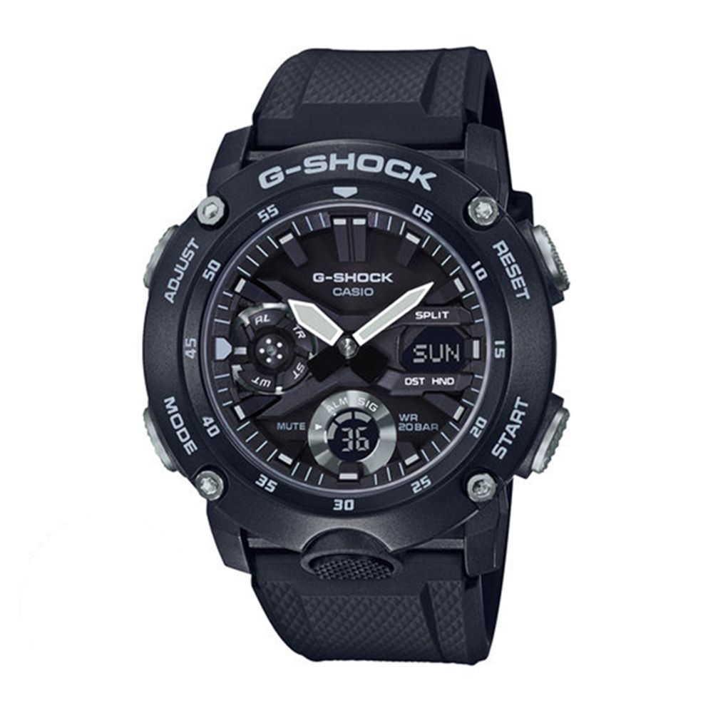 CASIO 卡西歐 G-SHOCK 雙顯手錶GA-2000S-1A-黑/51.2mm