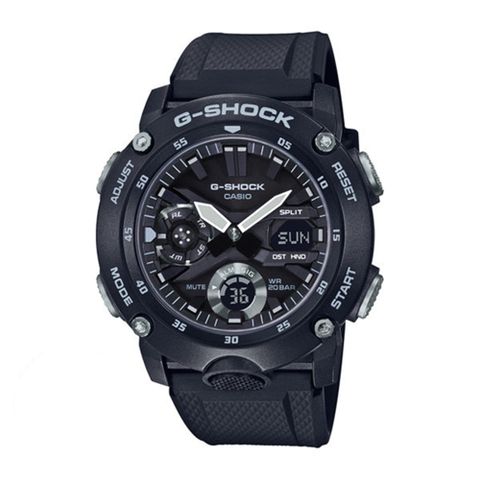 【CASIO 卡西歐】G-SHOCK 雙顯手錶GA-2000S-1A-黑/51.2mm