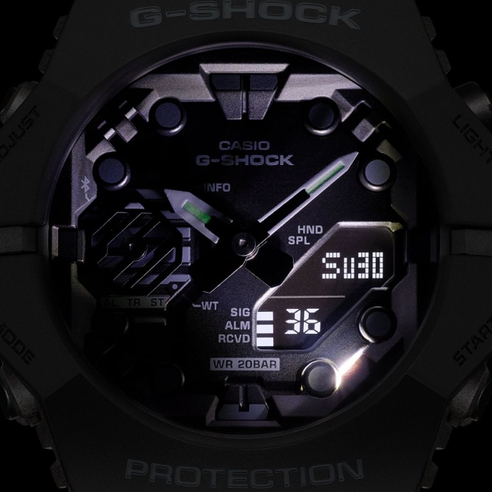 CASIO 卡西歐 G-SHOCK 藍牙 碳纖維核心防護 機械戰甲 極酷黑 GA-B001-1A_46mm