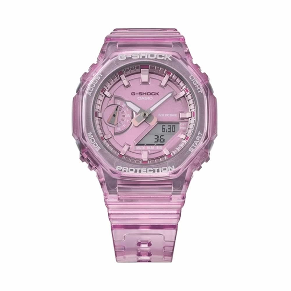 CASIO 卡西歐 G-SHOCK 晶透時尚 偏光粉 半透明 八角形錶殼 GMA-S2100SK-4A