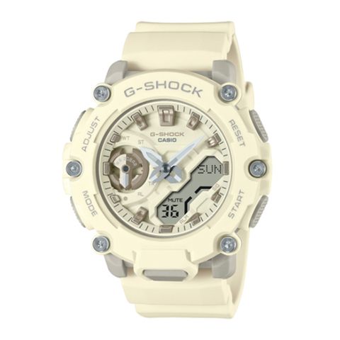 【CASIO 卡西歐】G-SHOCK 輕薄都會戶外時尚運動雙顯錶-米色 GMA-S2200-7A_45.7mm