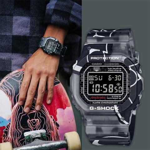 熱銷品牌▼日系手錶CASIO 卡西歐 G-SHOCK 原創塗鴉藝術手錶 DW-5000SS-1