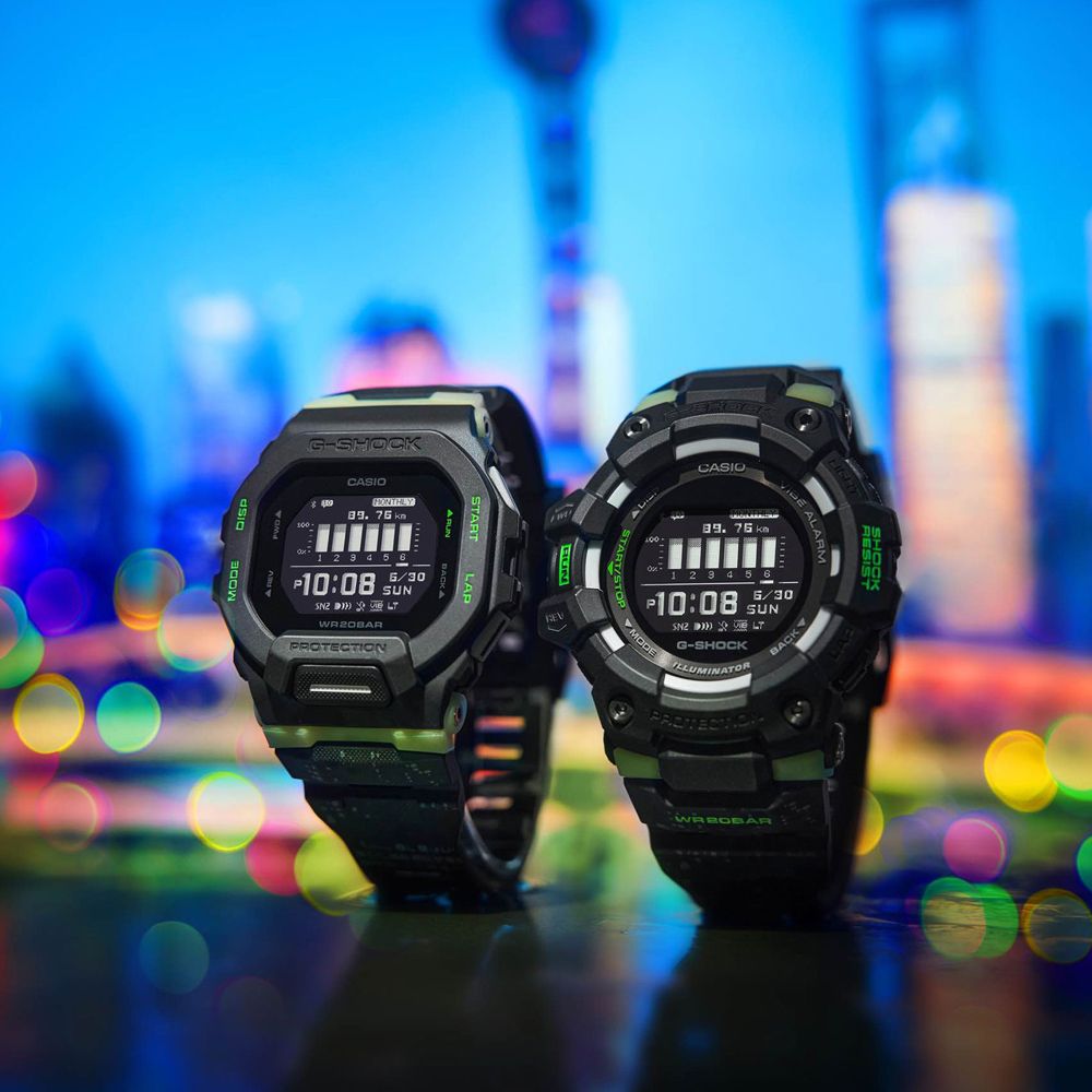 CASIO 卡西歐G-SHOCK 藍牙連線夜光迷彩方形電子腕錶GBD-200LM-1