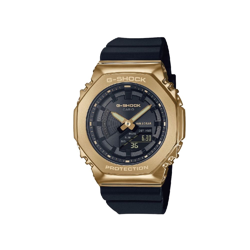 CASIO 卡西歐 G-SHOCK 黑金時尚 高貴奢華 金屬錶殼 八角形錶殼 GM-S2100GB-1A