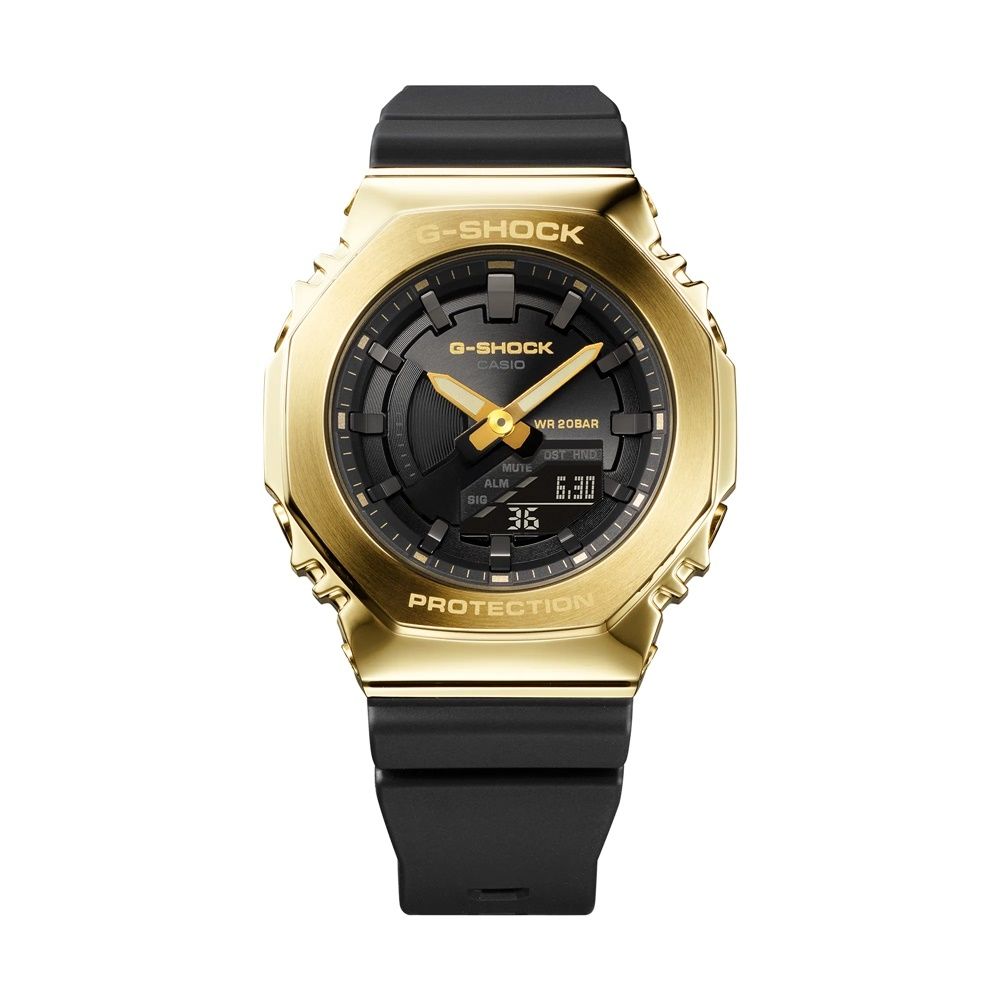 CASIO 卡西歐 G-SHOCK 黑金時尚 高貴奢華 金屬錶殼 八角形錶殼 GM-S2100GB-1A