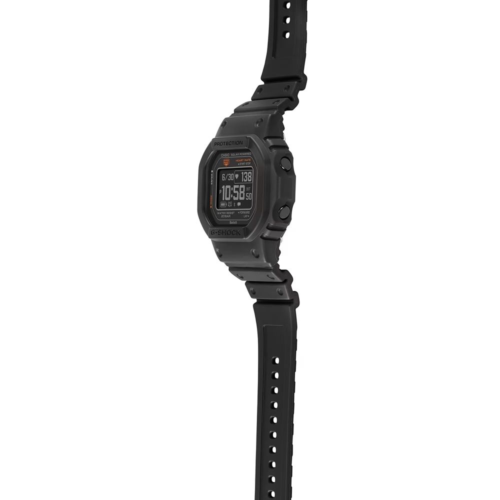 CASIO 卡西歐  G-SHOCK 心率偵測 藍牙 太陽能電力 簡約黑 經典方型 運動系列 DW-H5600-1_44.5mm