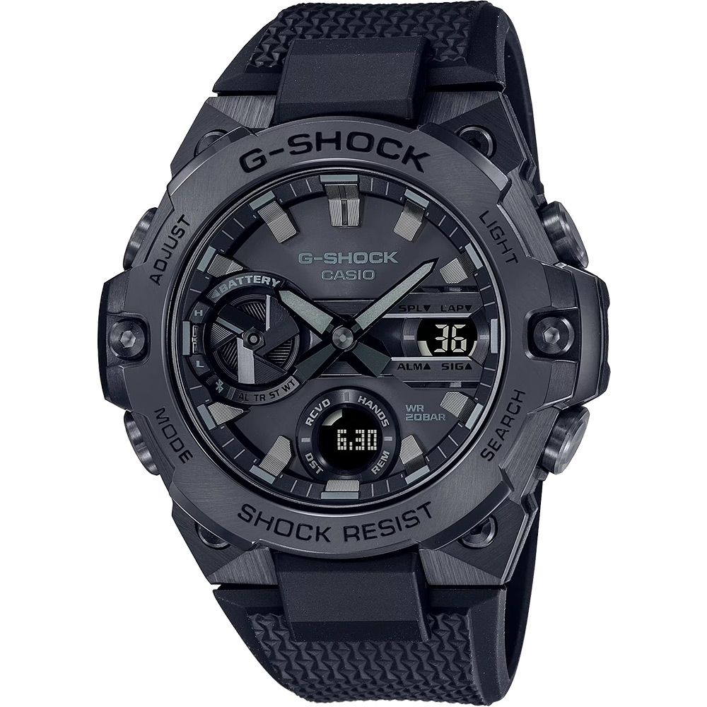 CASIO 卡西歐 G-SHOCK 太陽能藍芽碳核心手錶 GST-B400BB-1A