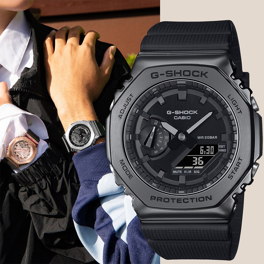 CASIO 卡西歐G-SHOCK 農家橡樹八角雙顯手錶GM-2100BB-1A - PChome 24h購物