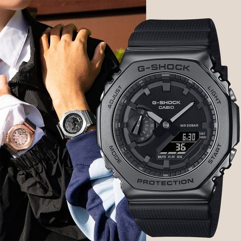熱銷品牌▼日系手錶CASIO 卡西歐 G-SHOCK 農家橡樹 八角雙顯手錶 GM-2100BB-1A