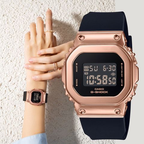 熱銷品牌▼日系手錶CASIO 卡西歐 G-SHOCK 經典5600系列金屬色手錶-玫瑰金 GM-S5600PG-1