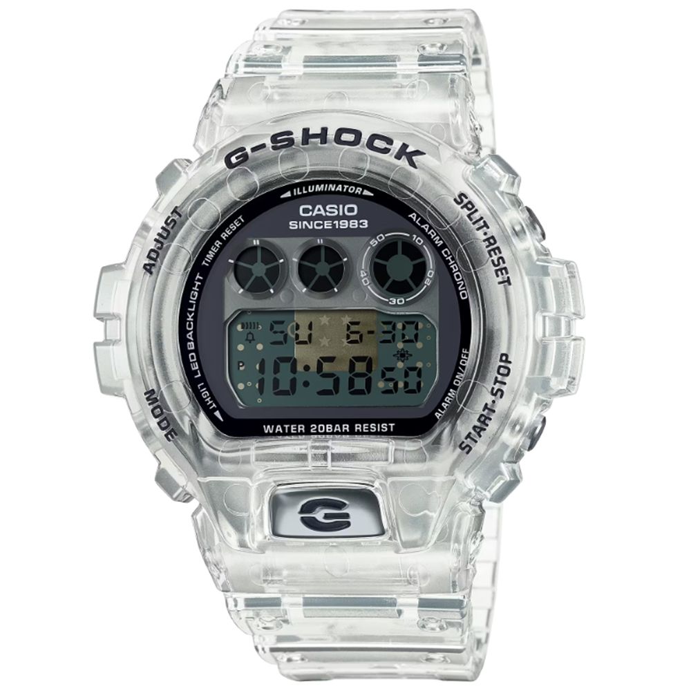 CASIO 卡西歐】G-SHOCK 40週年限定獨特透視錶面半透明經典三眼數位系列