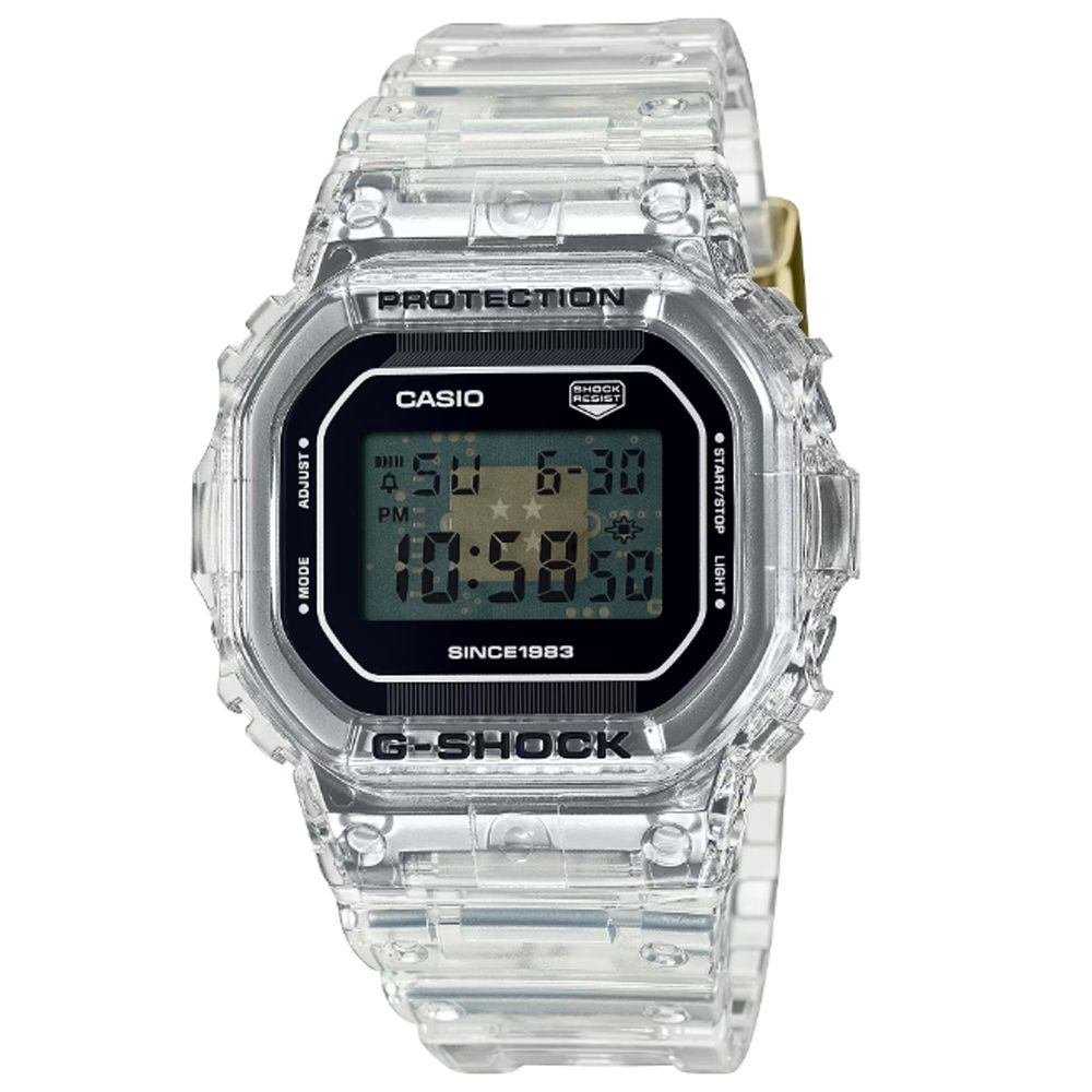 CASIO 卡西歐 G-SHOCK 40周年Clear Remix 透明錶盤 方形電子錶(DW-5040RX-7)