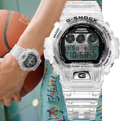 CASIO 卡西歐 G-SHOCK 40周年Clear Remix 透明錶盤 小三眼電子錶(DW-6940RX-7 防水200米)