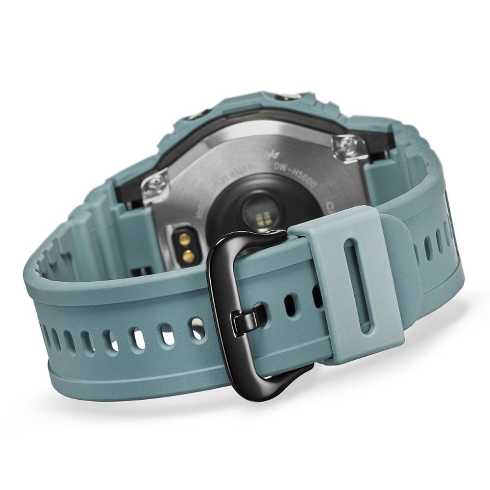 CASIO 卡西歐   G-SHOCK G-SQUAD 太陽能智慧藍芽 心率監測 多功能方形運動錶-灰藍(DW-H5600-2 防水200米)