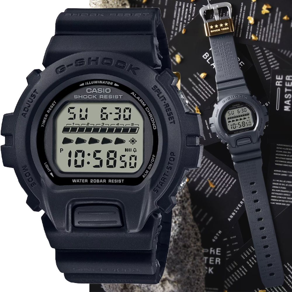 CASIO 卡西歐G-SHOCK 40周年限量款經典復刻全黑錶款數位電子錶(DW