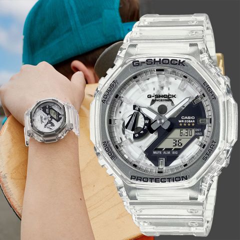 熱銷品牌▼日系手錶CASIO 卡西歐 G-SHOCK 40周年透明限量版透視機芯手錶 GA-2140RX-7A