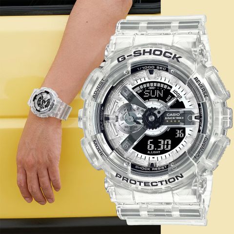 熱銷品牌▼日系手錶CASIO 卡西歐 G-SHOCK 40周年透明限量版透視機芯手錶 GA-114RX-7A