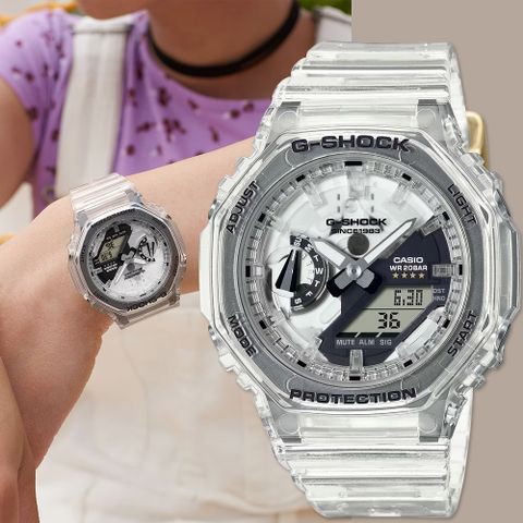 熱銷品牌▼日系手錶CASIO 卡西歐 G-SHOCK 40周年透明限量版透視機芯手錶 GMA-S2140RX-7A