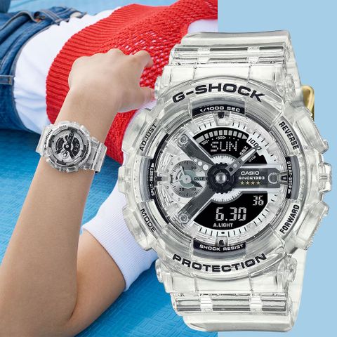 熱銷品牌▼日系手錶CASIO 卡西歐 G-SHOCK 40周年透明限量版透視機芯手錶 GMA-S114RX-7A