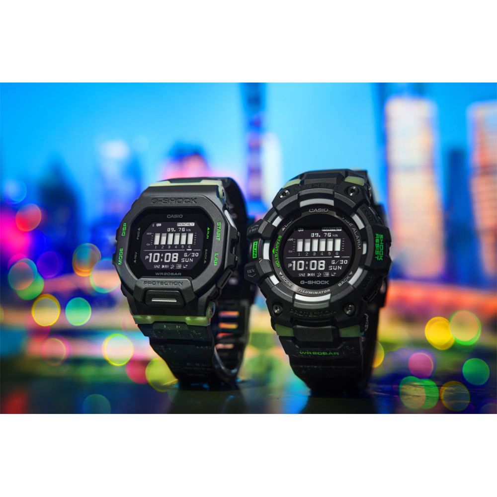 CASIO 卡西歐 G-SHOCK 夜光迷彩 城市夜景系列藍芽手錶 GBD-200LM-1