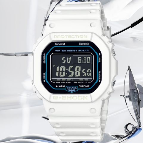 ▶新款上市◀CASIO卡西歐 G-SHOCK 藍牙連線 科技感電子腕錶 禮物推薦 畢業禮物 DW-B5600SF-7