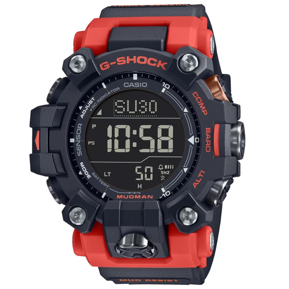 CASIO 卡西歐 G-SHOCK 電波 太陽能 三重感應器 酷黑紅 GW-9500-1A4_52.7mm