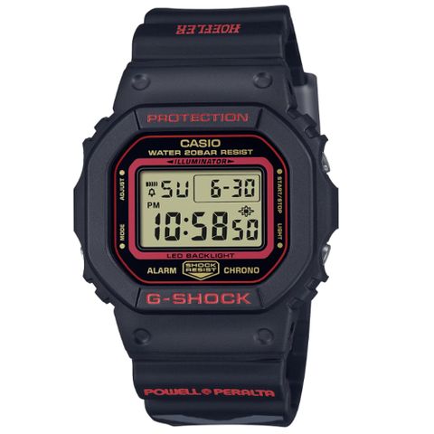 CASIO 卡西歐 G-SHOCK Kelvin HoeflerXPowell Peralta合作經典錶款 黑紅_ DW-5600KH-1_42.8mm