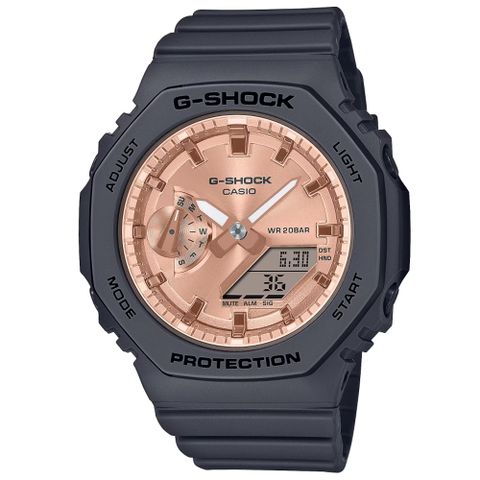 ▶新款上市◀CASIO卡西歐 G-SHOCK 八角形錶殼 粉紅金雙顯腕錶 禮物推薦 畢業禮物 GMA-S2100MD-1A