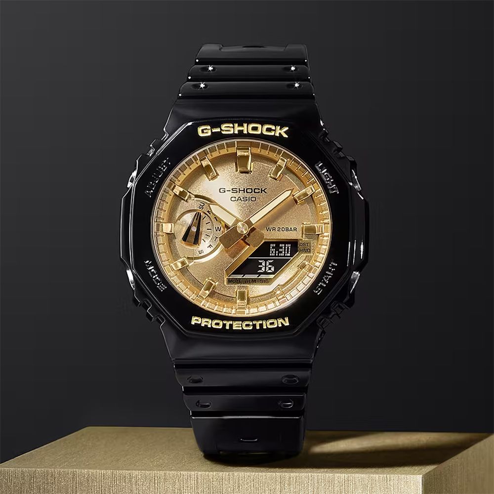 CASIO 卡西歐 G-SHOCK 2100八角金屬光手錶 GA-2100GB-1A