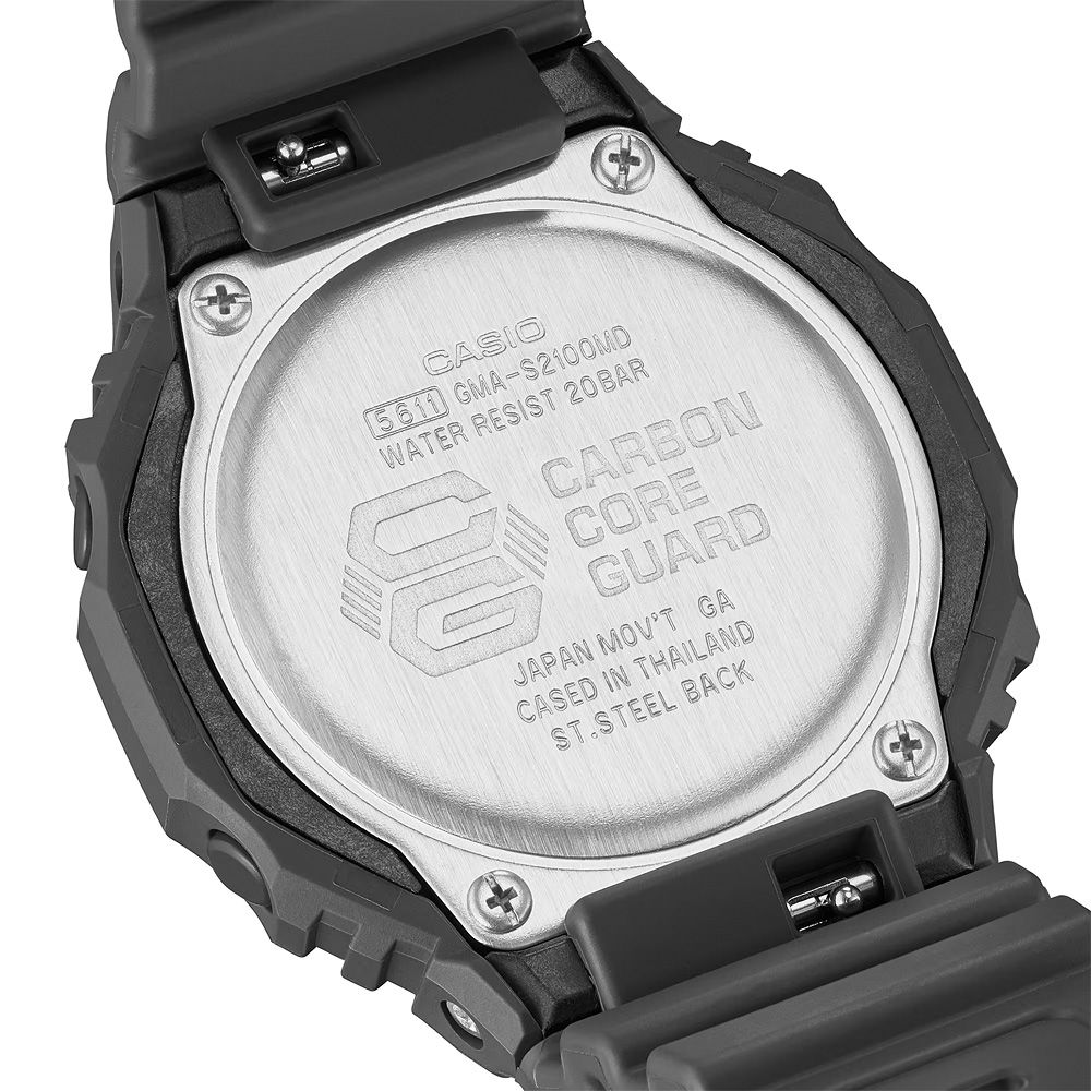 CASIO5611 GMA-2100MDWATER RESIST 20BARCARBONCOREGUARDJAPAN MOVT GACASED IN THAILANDST.STEEL BACK